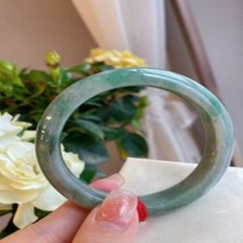 Natural Jadeite Bangle | 55.1mm | Width 13.3mm | #C551133000380
