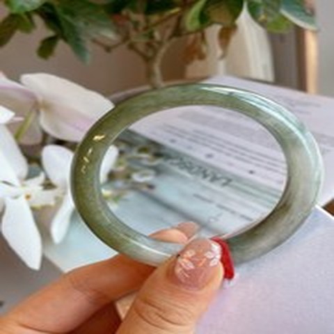 Natural Jadeite Bangle | 55.2mm | Width 13.3mm | #C552133000162