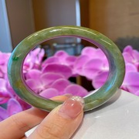 Natural Jadeite Bangle | 55.5mm | Width 13.8mm | #C555138000232