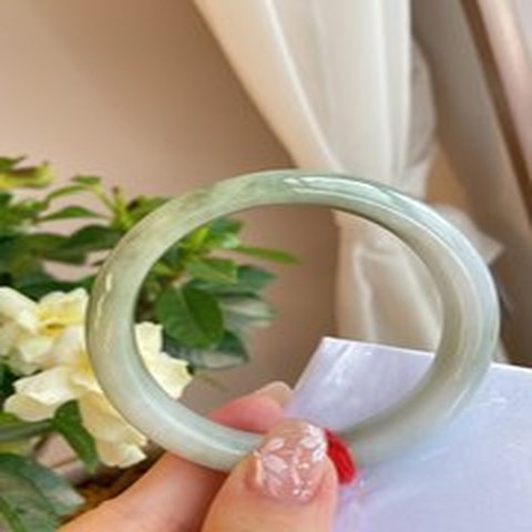 Natural Jadeite Bangle | 55.7mm | Width 13.5mm | #C557135000197