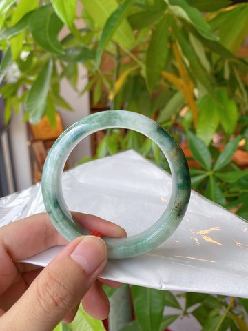 Natural Jadeite Bangle | 58.9mm | Width 15.4mm | #C589154000189