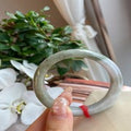 Natural Jadeite Bangle | 54.6mm | Width 13.7mm | #V546137000379