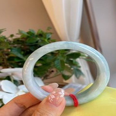 Natural Jadeite Bangle | 56.3mm | Width 14.9mm | #V563149000680