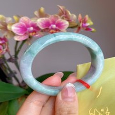 Natural Jadeite Bangle | 56.5mm | Width 13.9mm | #V565139000383