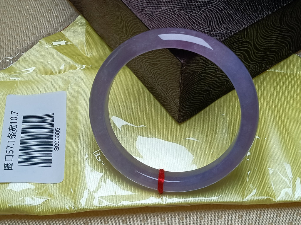 Buttery Full Lavender Natural Burmess Type - A Jadeite Bangles (Size:56 - 57mm) S005 - Jadeite Ding