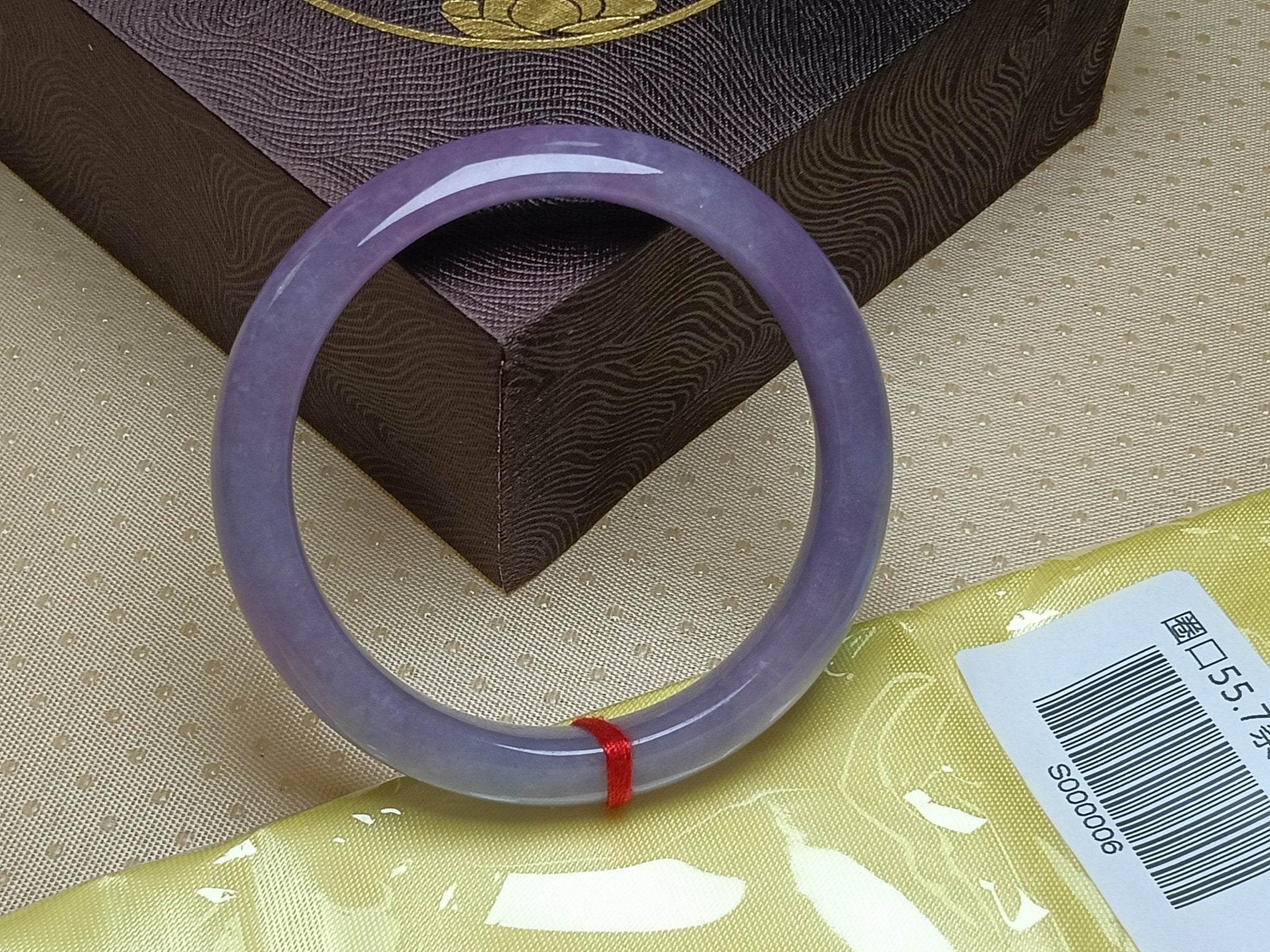 Clear Icy Full Lavender Natural Burmess Type - A Jadeite Bangles (Size:55 - 56mm) S006 - Jadeite Ding