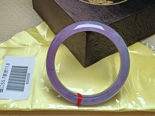 Clear Icy Full Lavender Natural Burmess Type - A Jadeite Bangles (Size:55 - 56mm) S006 - Jadeite Ding
