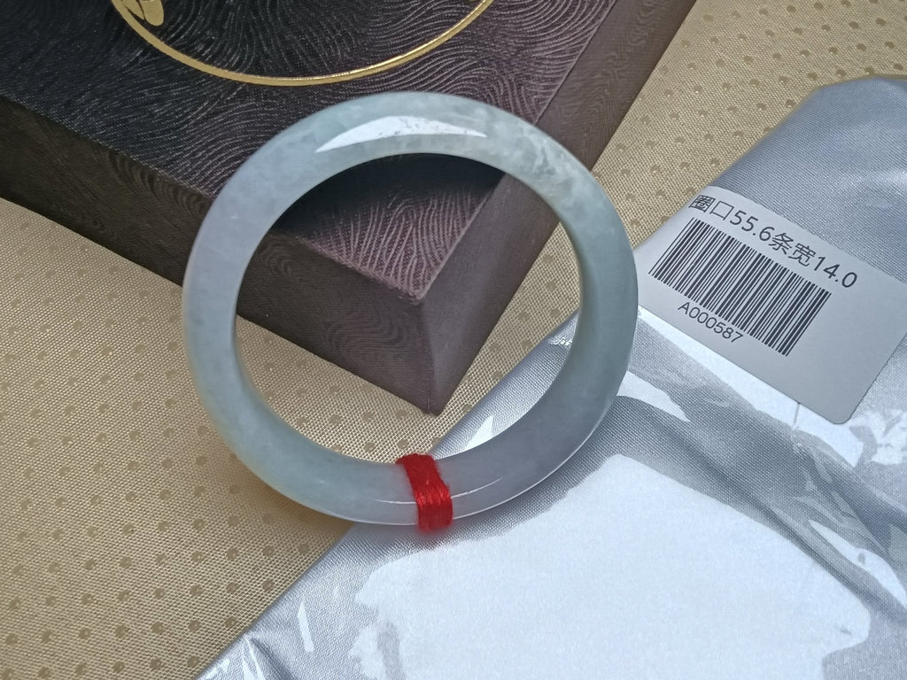 Clear Lavender&Green Burmese JGIA Certified Jadeite Bangle (Size:55 - 56mm) - Jadeite Ding