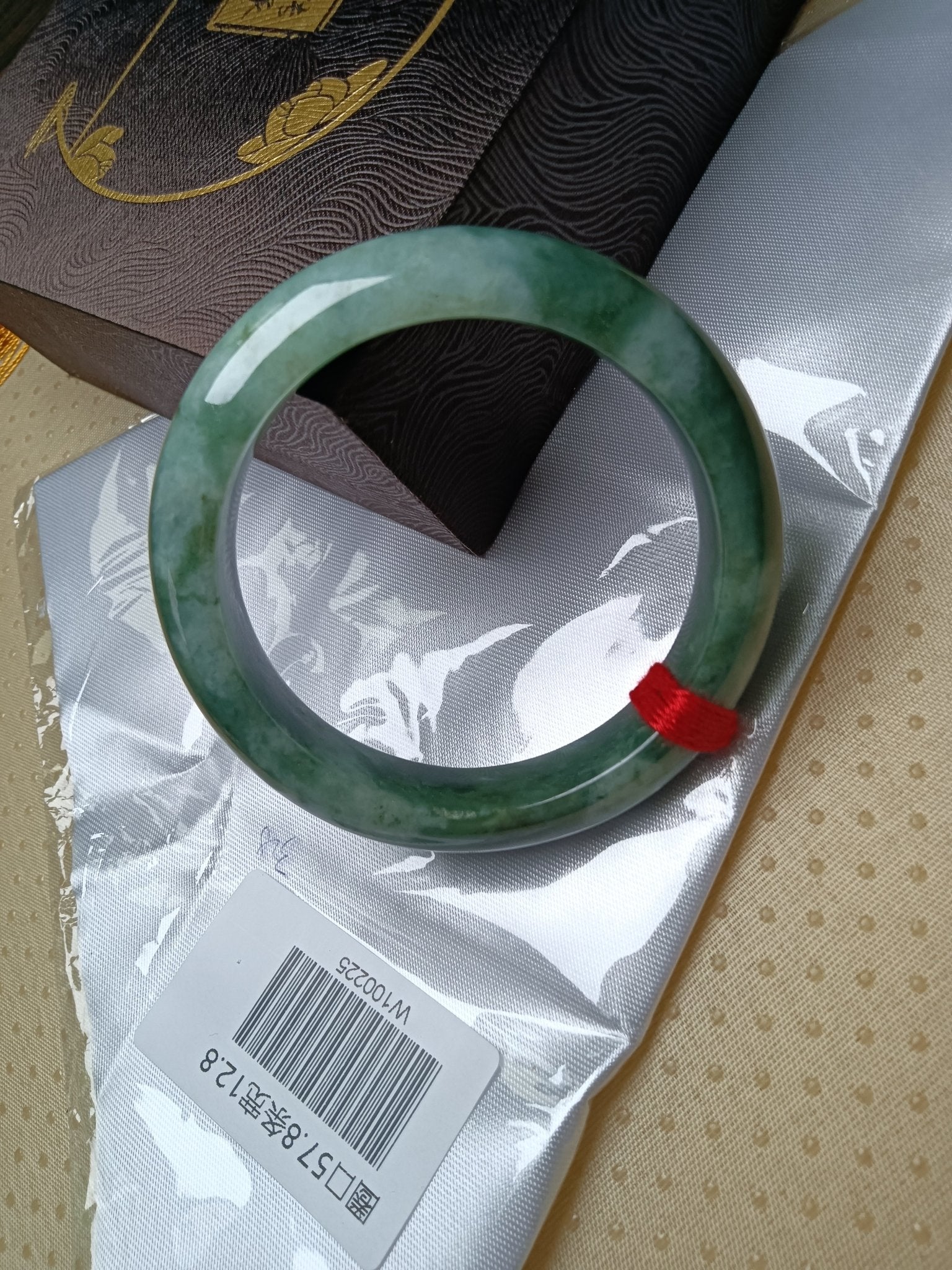 Full Apple Green Natural Burmess Grade A Jadeite Bracelet (Size:57 - 58mm) W225 - Jadeite Ding