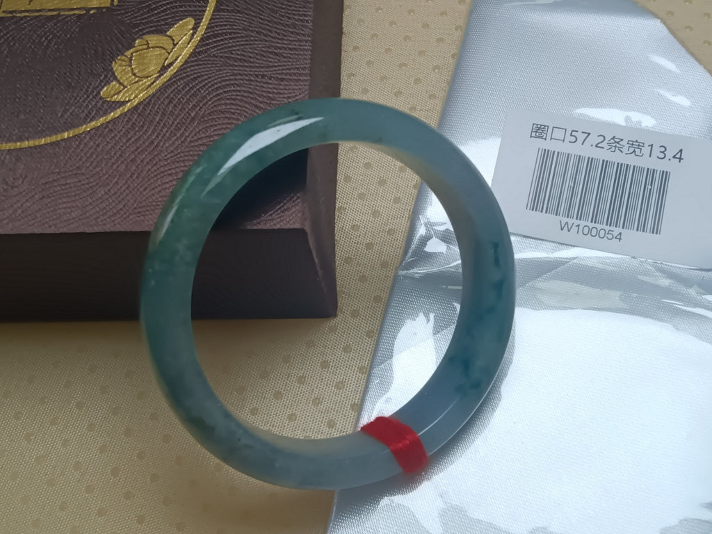 Full Green Burmese JGIA Certified Jadeite Bangle (Size:56 - 58mm) W054 - Jadeite Ding