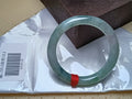 Full Light Green with Floating Flower Nature Type - A Jadeite Bangles (Size:55mm) W135 - Jadeite Ding