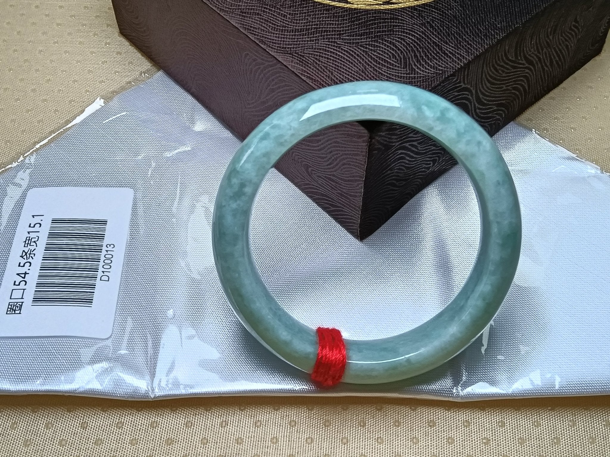 Icy Full Apple Green Nature Type - A Jadeite Bangles (Size:54 - 55mm) - Jadeite Ding