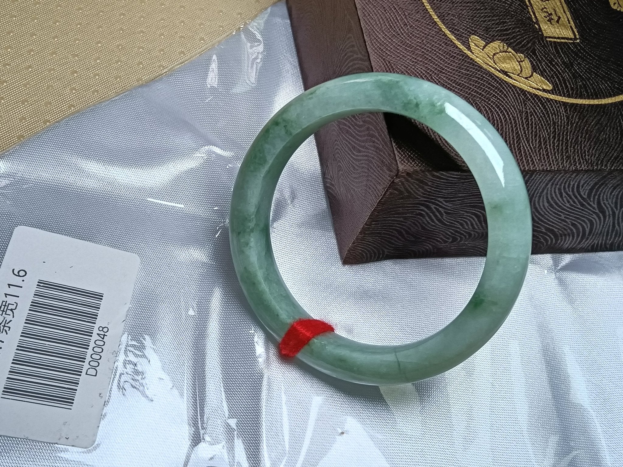 Icy Full Apple Green Nature Type - A Jadeite Bangles (Size:54 - 55mm) - Jadeite Ding