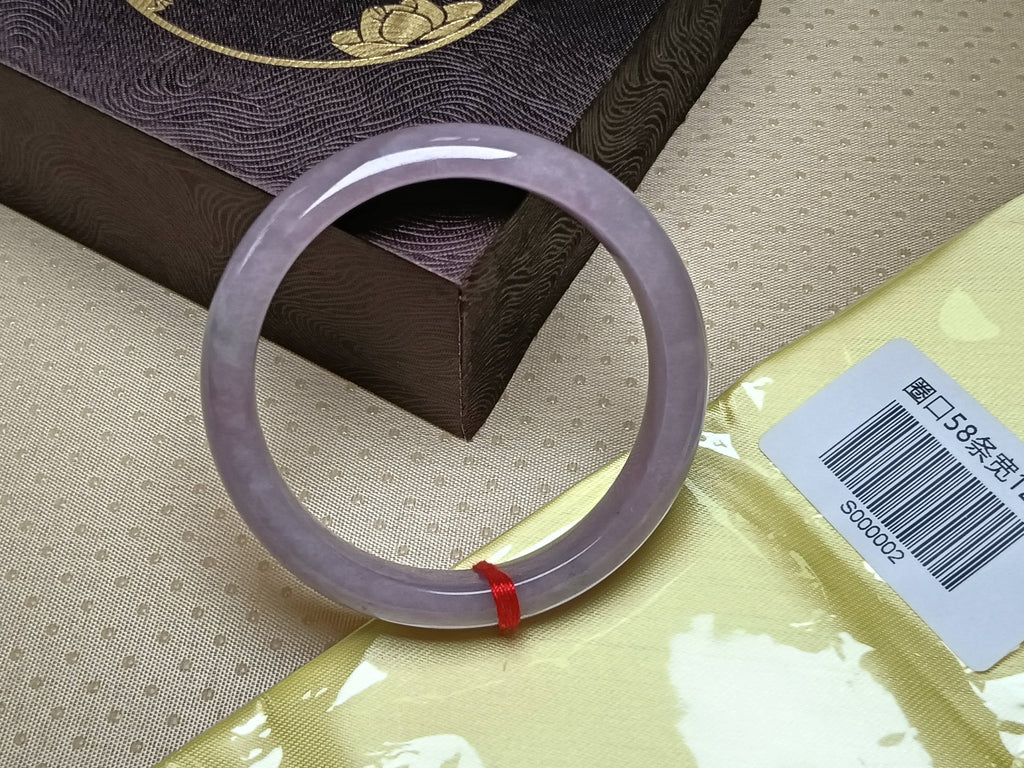 Icy & Watery Lavender Natural Burmess Type - A Jadeite Bangles (Size:58mm) S002 - Jadeite Ding