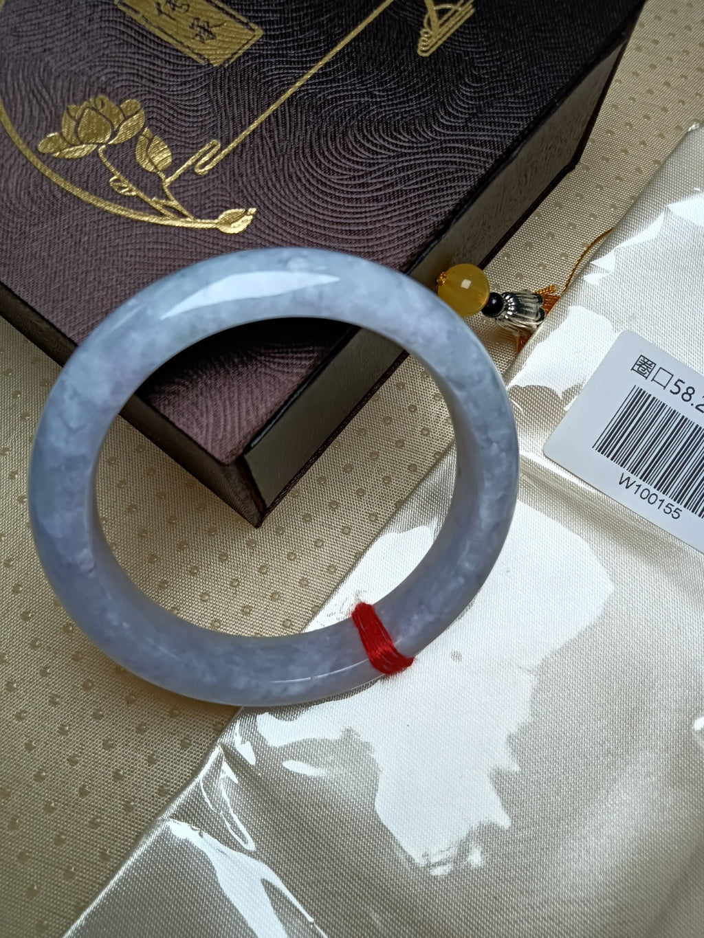 Lavender mixed Light Green Type - A Jadeite Bangles (Size: 58 - 59mm) - Jadeite Ding