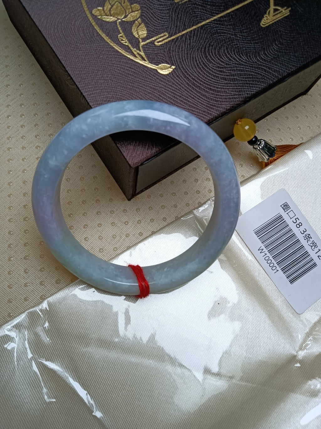 Lavender mixed Light Green Type - A Jadeite Bangles (Size: 58 - 59mm) - Jadeite Ding
