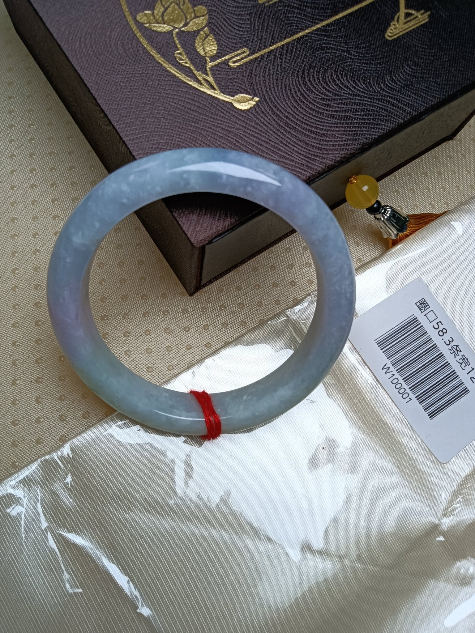 Lavender mixed Light Green Type - A Jadeite Bangles (Size: 58 - 59mm) - Jadeite Ding
