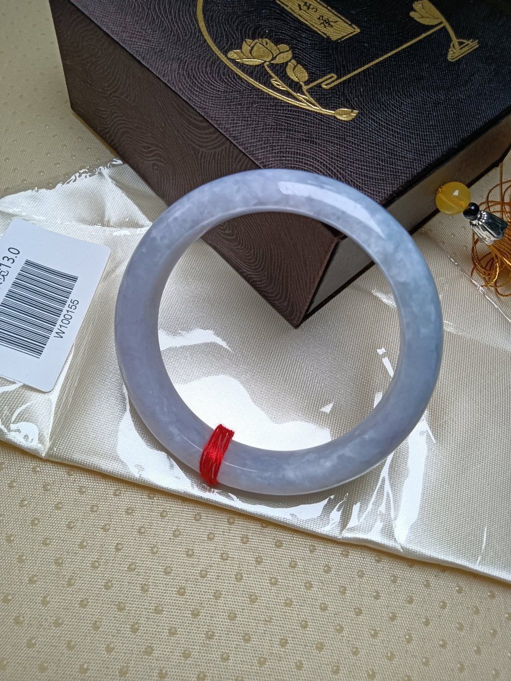 Lavender mixed Light Green Type - A Jadeite Bangles (Size: 58 - 59mm) - Jadeite Ding