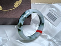Light Green with Floating Flower Nature Type - A Jadeite Bangles (Size:59mm) - Jadeite Ding