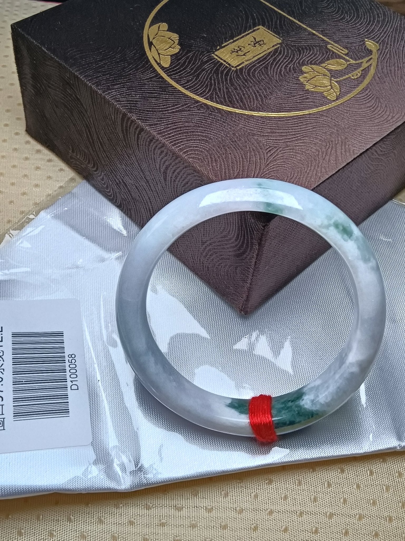 Light Lavendar with Spicy Green Burmese JGIA Certified Jadeite Bangle (Size:56 - 57mm) D058 - Jadeite Ding