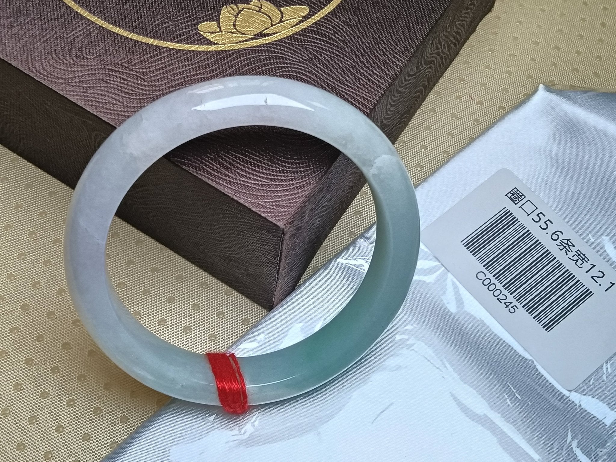 Light Lavender Natural Jadeite Type A Jade Bangle (Size:55 - 56mm) - Jadeite Ding