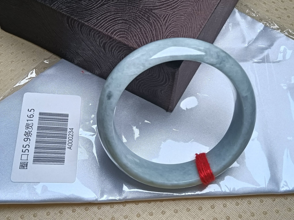 Light Lavender Natural Jadeite Type A Jade Bangle (Size:55 - 56mm) - Jadeite Ding