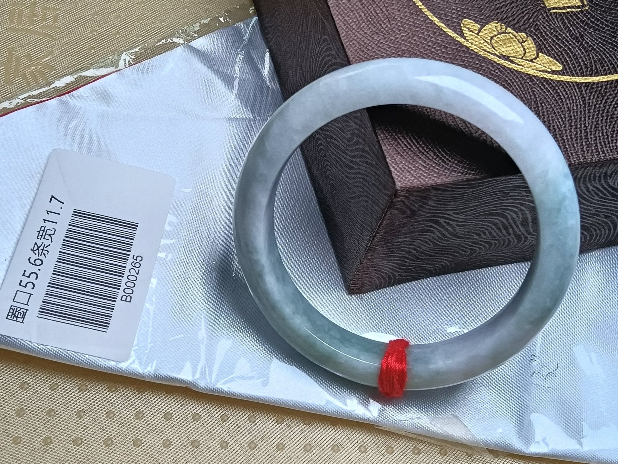 Light Lavender Natural Jadeite Type A Jade Bangle (Size:55 - 56mm) - Jadeite Ding
