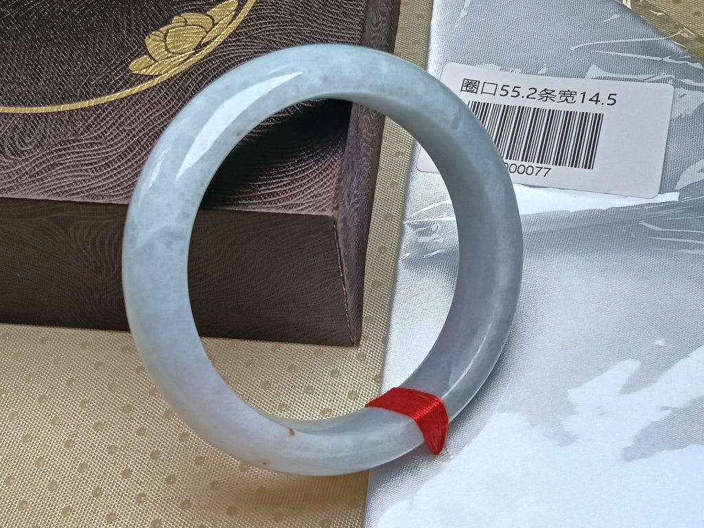 Moonlight Color Lavender Burmese JGIA Certified Jadeite Bangle (Size:54 - 55mm) - Jadeite Ding