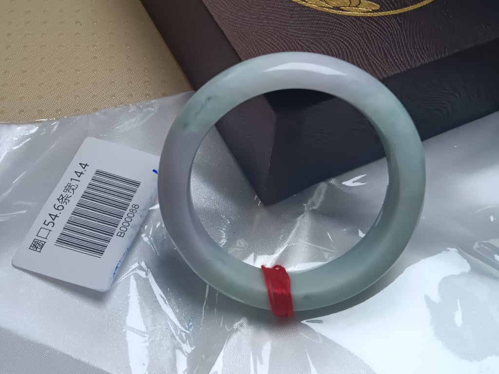 Moonlight Color Light Green Burmese JGIA Certified Jadeite Bangle (Size:54 - 55mm) - Jadeite Ding