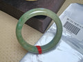 Mottled Color Green White and Yellow with Spot Burmese Jadeite Bracelet with Certificate (Size:56mm) A409 - Jadeite Ding