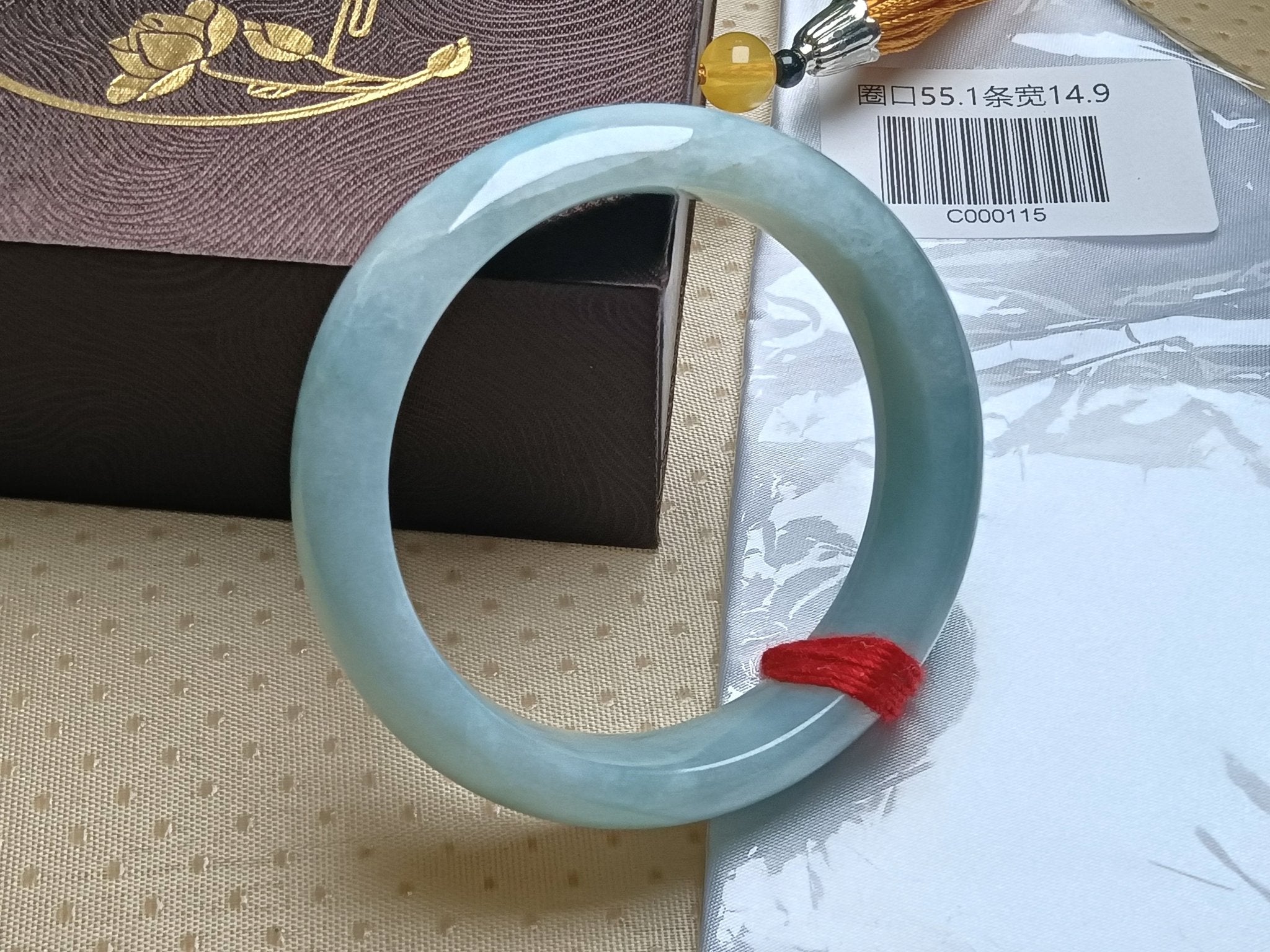Natural Grade - A Jadeite Bangles Turquoise (Size:54 - 55mm) - Jadeite Ding