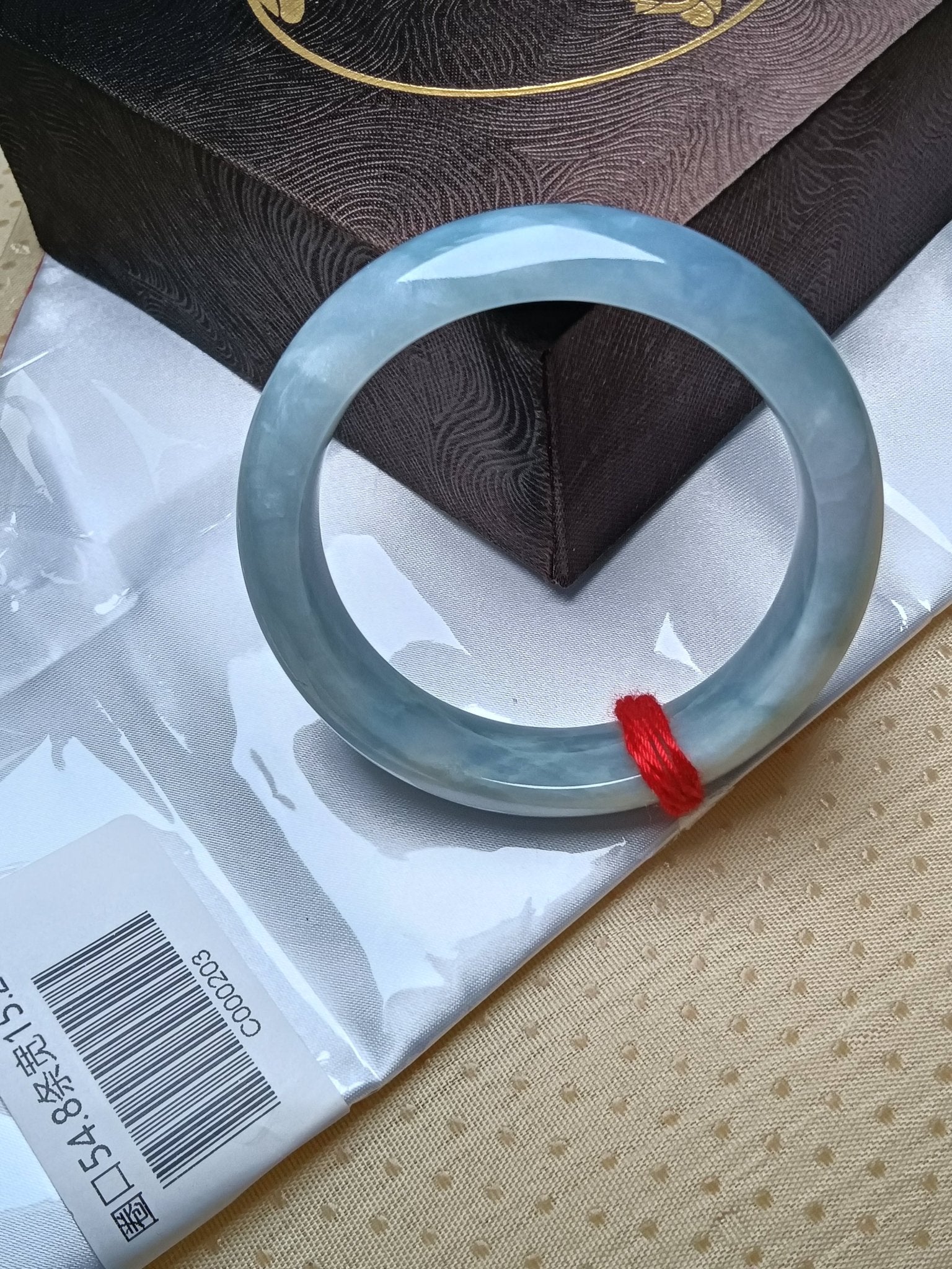 Natural Grade - A Jadeite Bangles Turquoise (Size:54 - 55mm) - Jadeite Ding