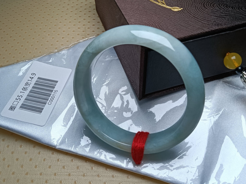 Natural Grade - A Jadeite Bangles Turquoise (Size:54 - 55mm) - Jadeite Ding