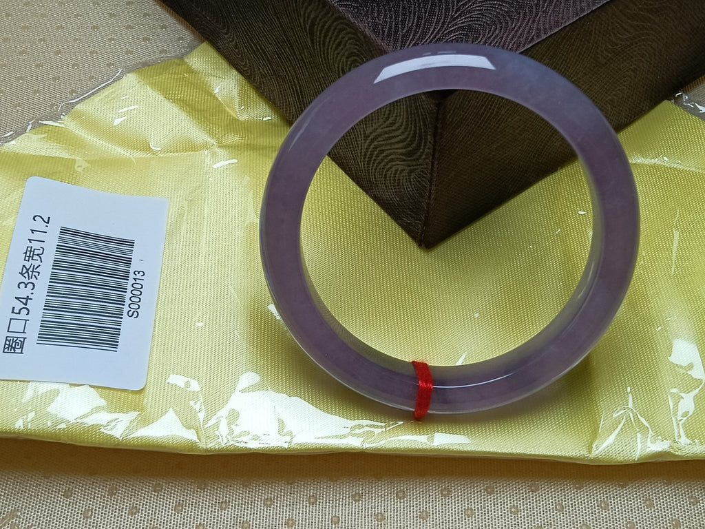 Pure Icy Lavender Natural Burmess Type - A Jadeite Bangles (Size:54.3mm) S013 - Jadeite Ding