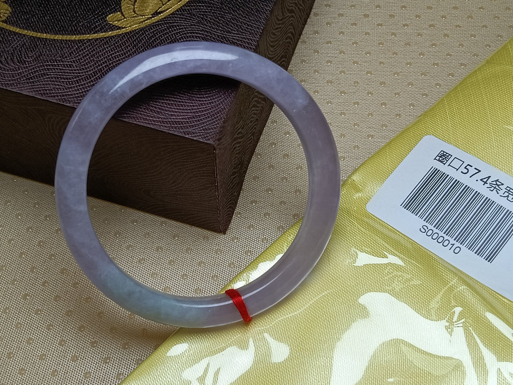 Smooth Transparent Lavender Natural Burmess Type - A Jadeite Bangles (Size:56 - 57mm) S010 - Jadeite Ding