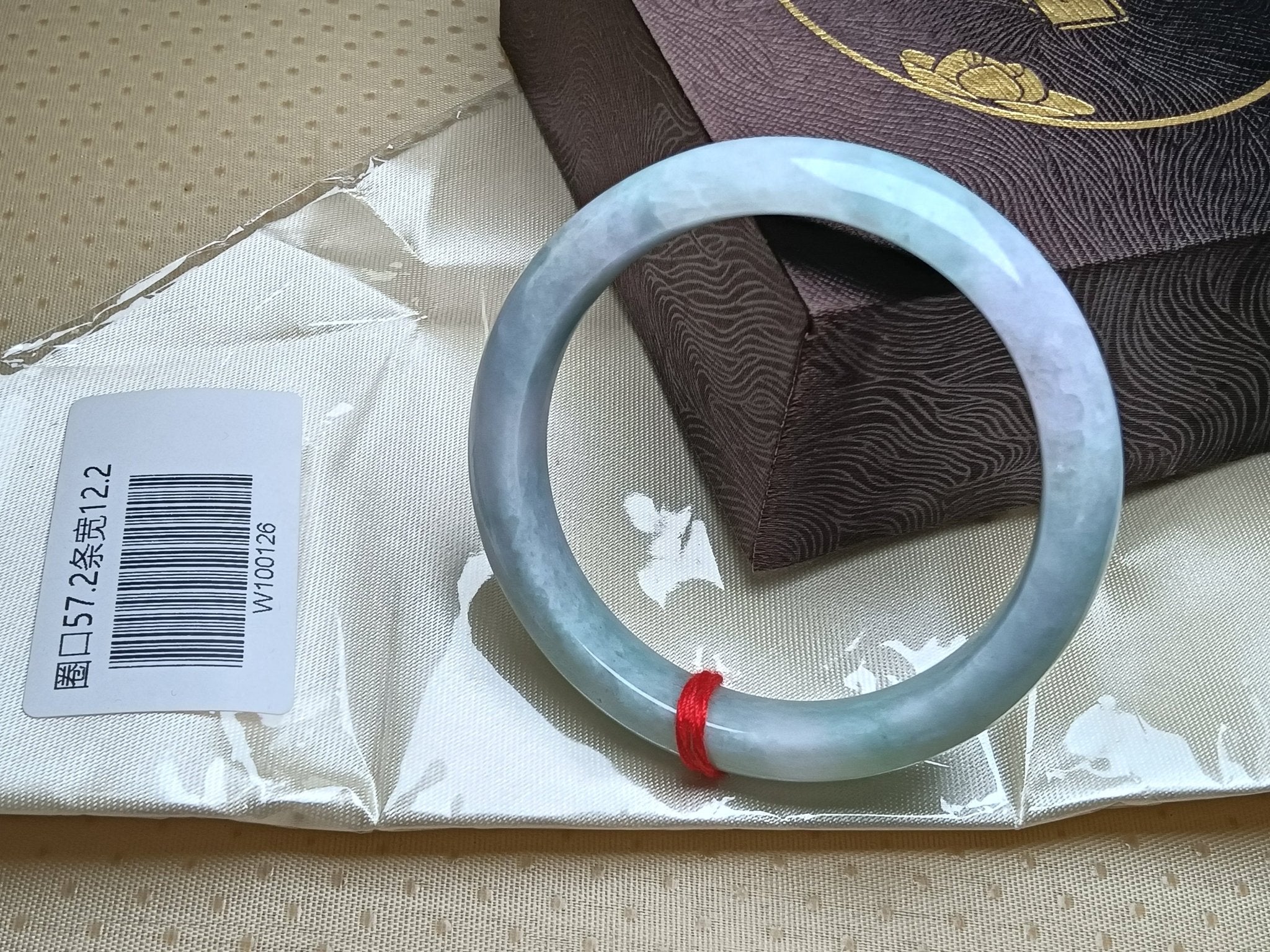 Spring Color Green & Lavendar Burmese JGIA Certified Jadeite Bangle (Size:56 - 57mm) W126 - Jadeite Ding