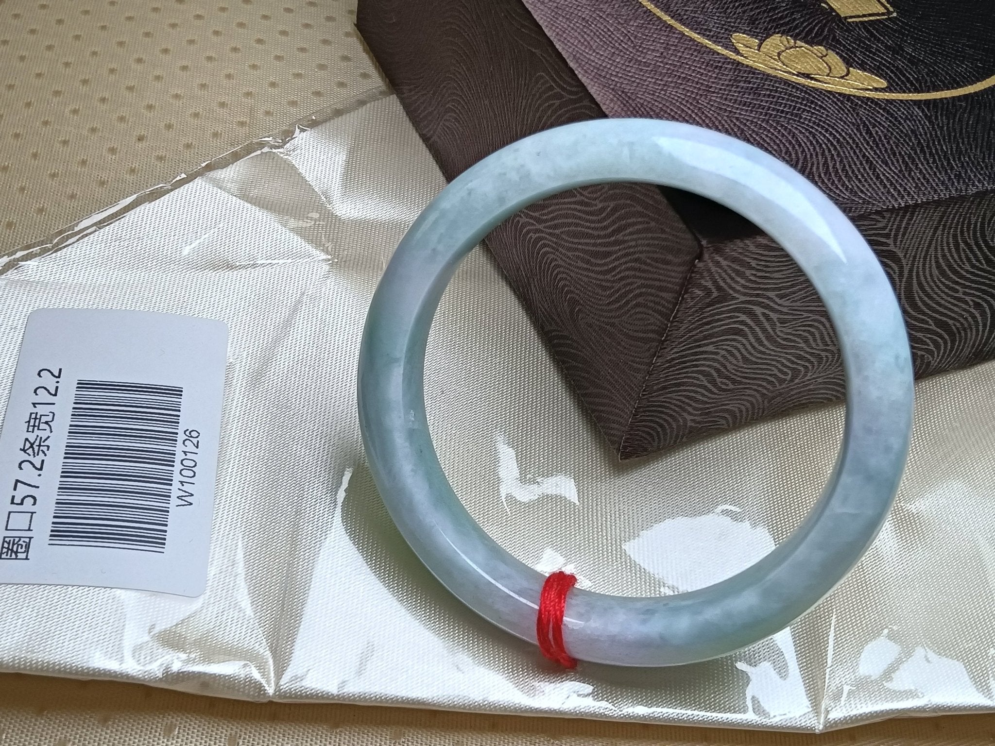 Spring Color Green & Lavendar Burmese JGIA Certified Jadeite Bangle (Size:56 - 57mm) W126 - Jadeite Ding