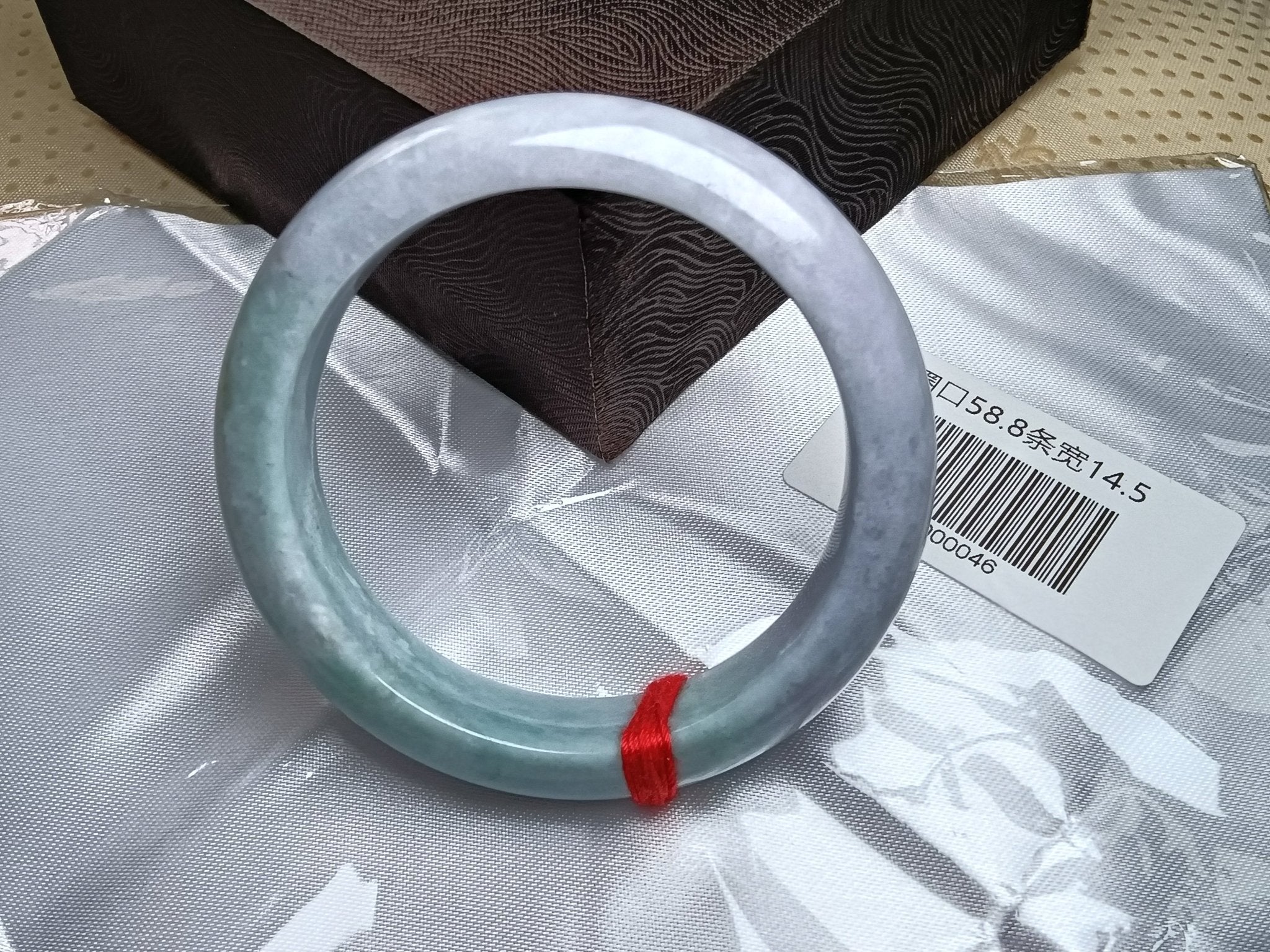 Spring Color Lavender &Green with Floating Flower Nature Type - A Jadeite Bangles (Size:58 - 59mm) - Jadeite Ding