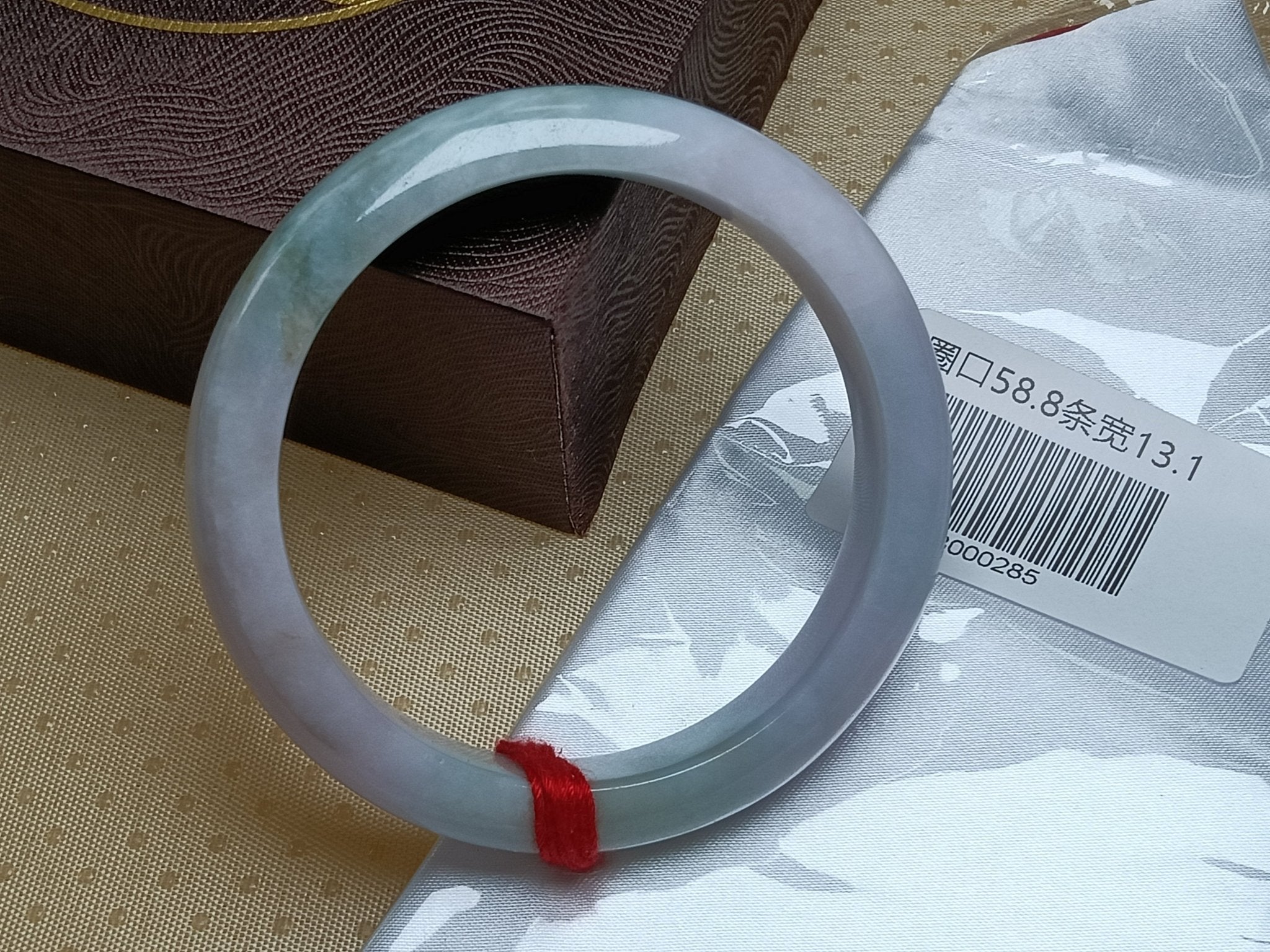 Spring Color Lavender &Green with Floating Flower Nature Type - A Jadeite Bangles (Size:58 - 59mm) - Jadeite Ding
