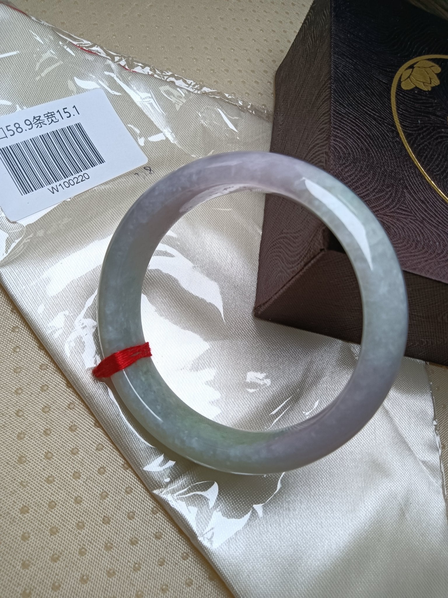 Spring Color Pinkish Lavender and Light Green Natural Type - A Jade Bangle(Size: 58 - 59mm) - Jadeite Ding