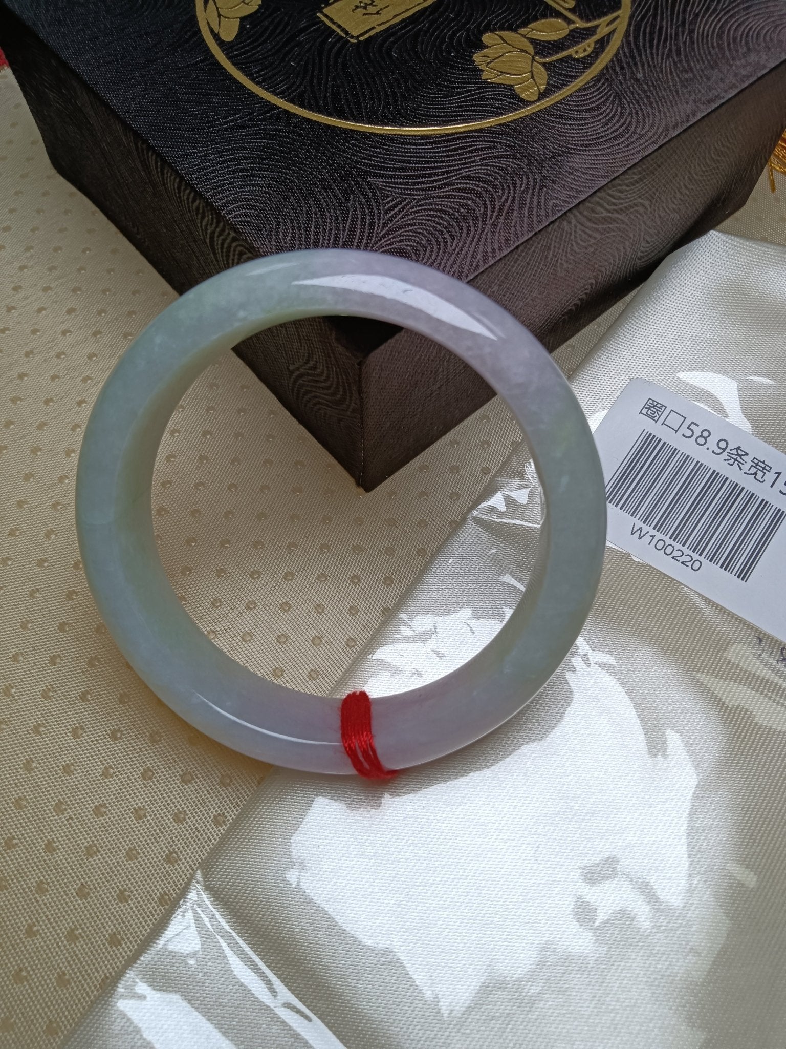 Spring Color Pinkish Lavender and Light Green Natural Type - A Jade Bangle(Size: 58 - 59mm) - Jadeite Ding