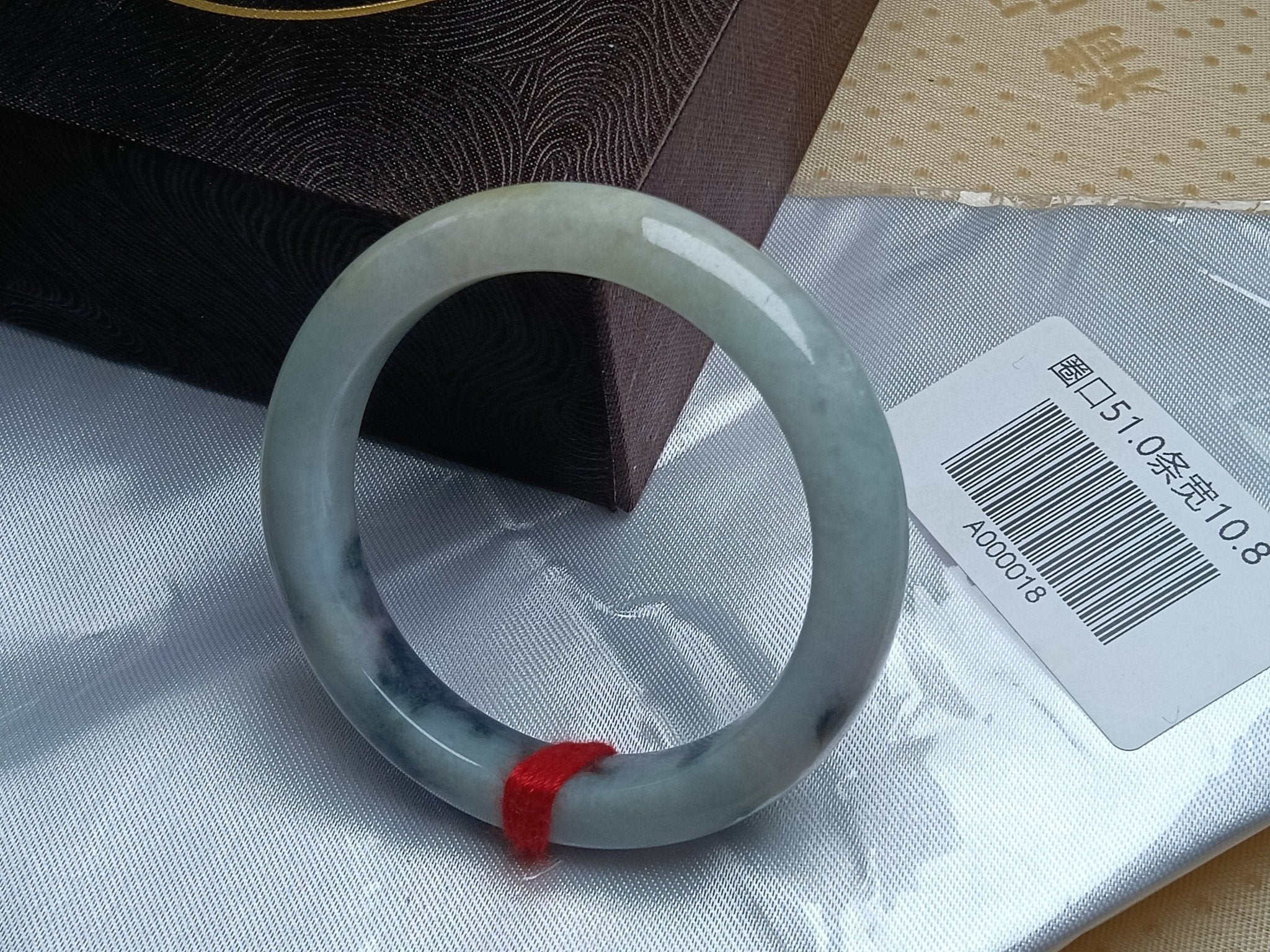 Transparent Moonlight Color with Yellow and "Wuji" Natural Type - A Jade Bangle(Size: 51mm) A018 - Jadeite Ding