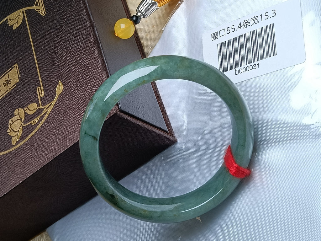 Watery Apple Green Even Color Nature Type - A Jadeite Bangles (Size:55 - 56mm) - Jadeite Ding
