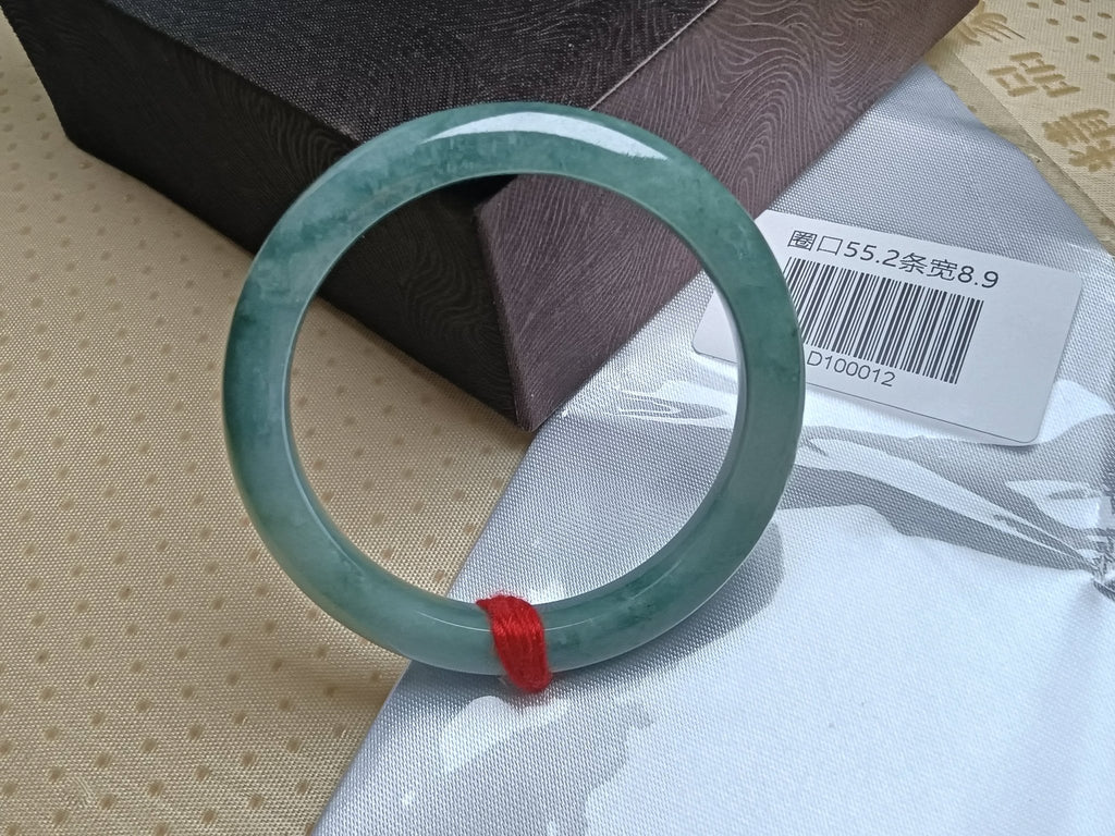 Watery Apple Green Even Color Nature Type - A Jadeite Bangles (Size:55 - 56mm) - Jadeite Ding
