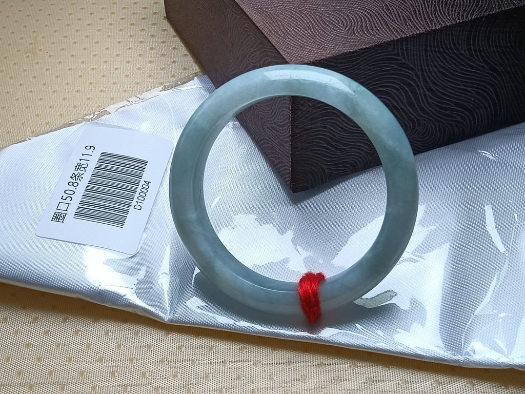 Watery Even Color Light Green Natural Burmess Jadeite Bracelet (Size:50 - 51mm) - Jadeite Ding