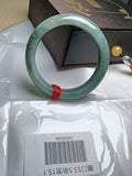 Watery Full Apple Green Natural Type - A Jade Bangle(Size: 53 - 54mm) D049 - Jadeite Ding