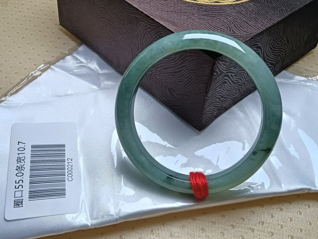 Watery Full Apple Green Nature Type - A Jadeite Bangles (Size:54 - 55mm) - Jadeite Ding