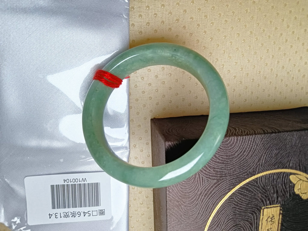 Watery Full Light Green Nature Type - A Jadeite Bangle (Size: 54.5 - 56mm) - Jadeite Ding