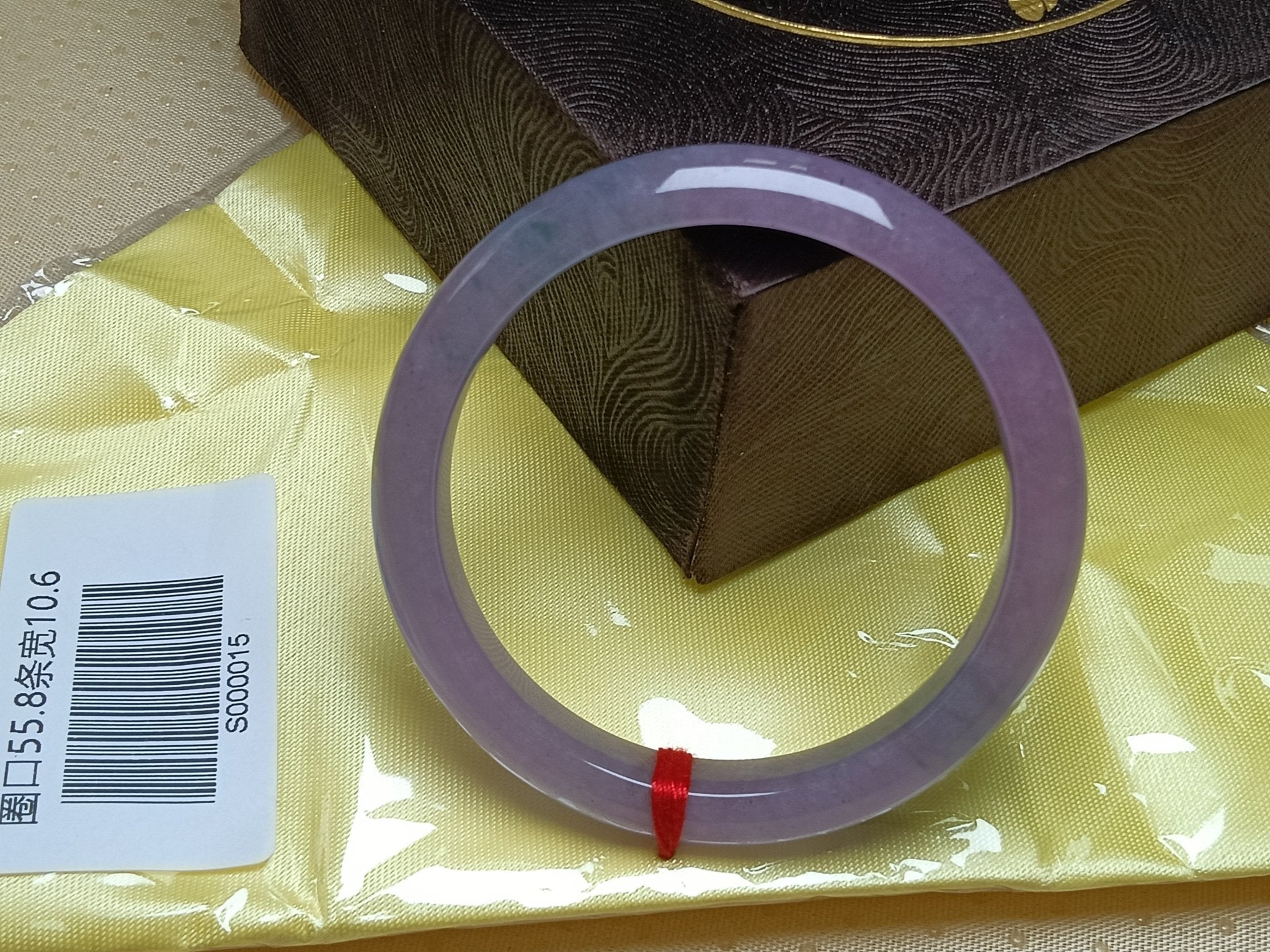 Watery Icy Lavender with Green Floating Flower Natural Burmess Type - A Jadeite Bangles (Size:55 - 56mm) S015 - Jadeite Ding