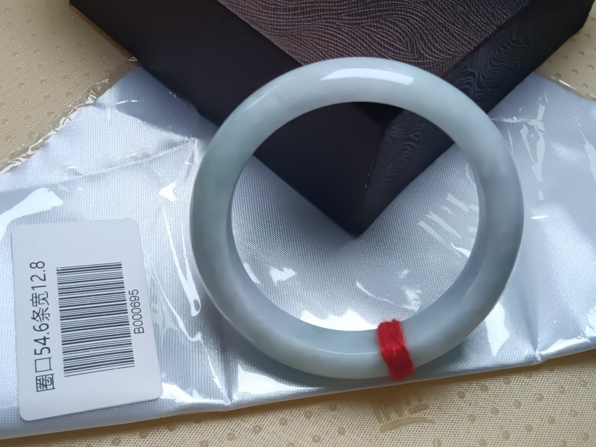 Watery Light Apple Green Burmese JGIA Certified Jadeite Bangle (Size:54 - 55mm) - Jadeite Ding